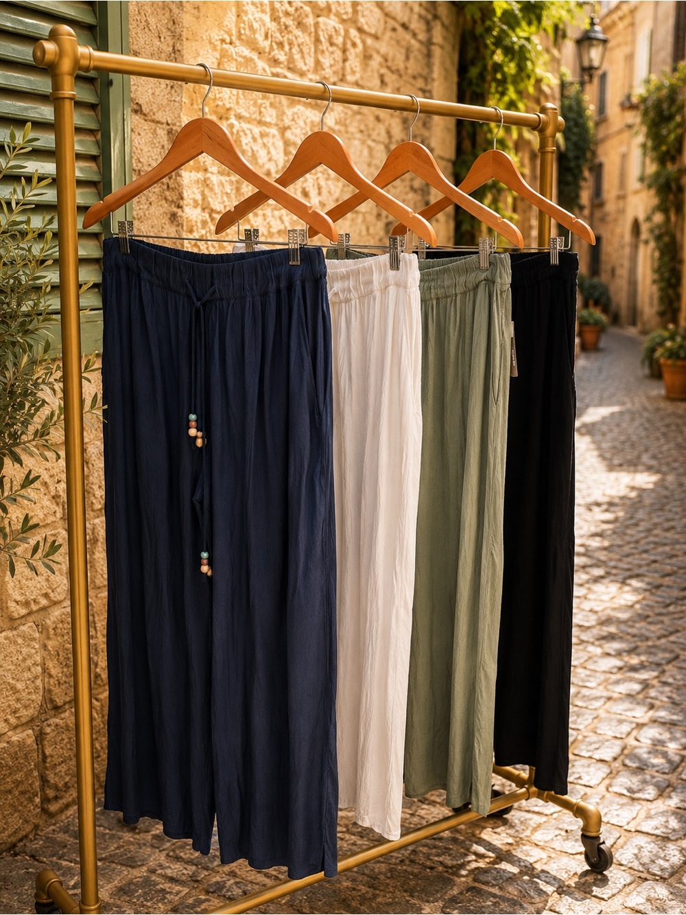 IT011 🇮🇹 Made in Italy 100% Viscose Wide Leg Pants – Multiple Colors